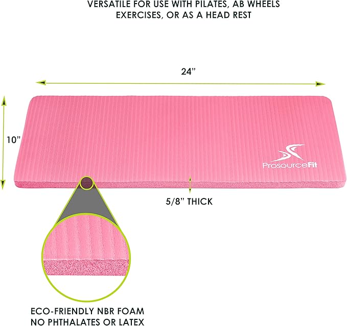 ProsourceFit Extra Thick Yoga Knee Pad and Elbow Cushion 15mm (5/8”) Fits Standard Mats for Pain Free Joints in Yoga, Pilates, Floor Workouts