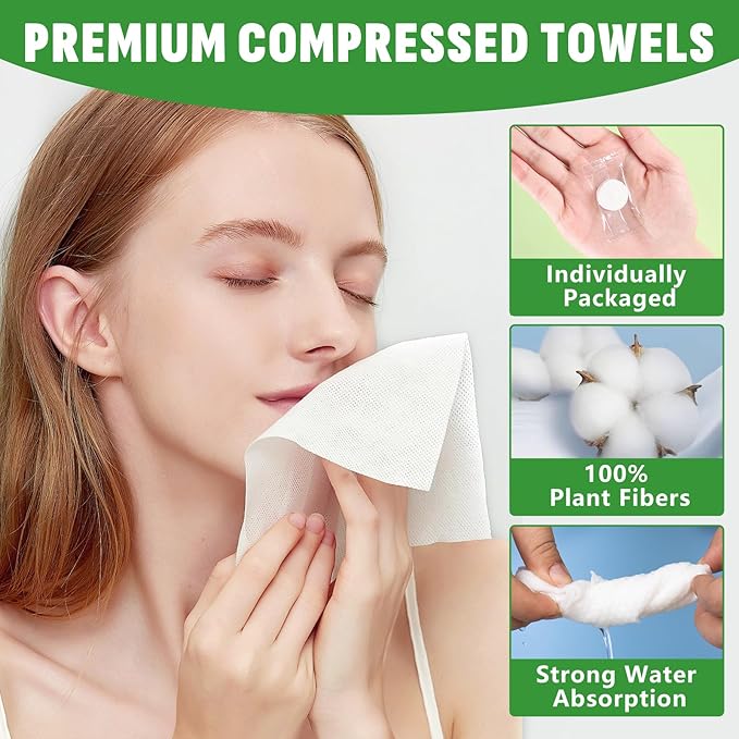 360 PCS Compressed Towel, Mini Compressed Towel Tablets, Disposable Compressed Face Towels, Camping Towel, Portable Bulk Compressed Coin Tissues for Home, Travel, Outdoor Sports