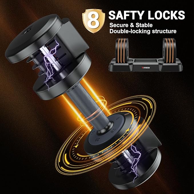 Adjustable Dumbbells Set of 2, 1 Hand Adjustable Weights Dumbbells Set, 5 in 1/10 in 1 Free Dumbbell with Anti-Slip Texture Handle, 25/55/80lb Pair Weight Set For Home Gym Suit both Men and Women