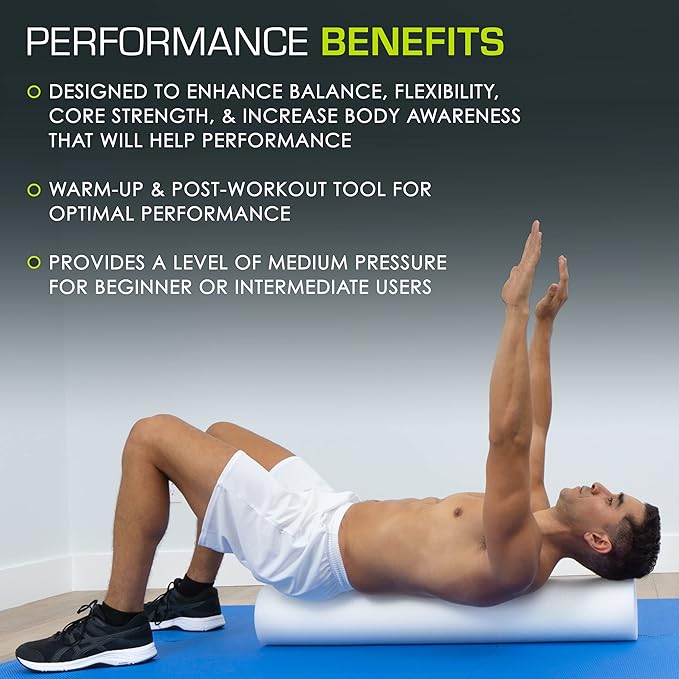 ProsourceFit Flex Foam Rollers for Muscle Massage, Physical Therapy, Core & Balance Exercises Stabilization