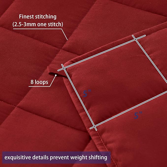 King Size Weighted Blanket for Adults (30 lbs, 80” x 87”, Red) Cooling Heavy Blanket for Sleeping Perfect for 290-310 lbs, Breathable Blanket for Adults & Couple All Season, Machine Washable