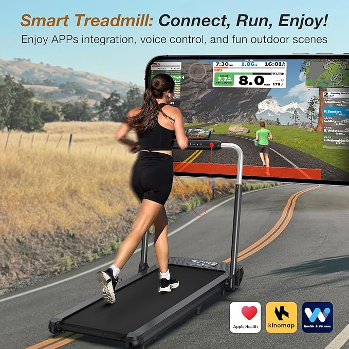 WELLFIT 10% Incline Foldable Walking Pad Treadmill with Handle Bar for Home, 360 LBS Capacity, 7.6MPH Max Speed,Wide Shock Absorbing Deck, 3.0HP Low Noise, for APP/Mute Remote