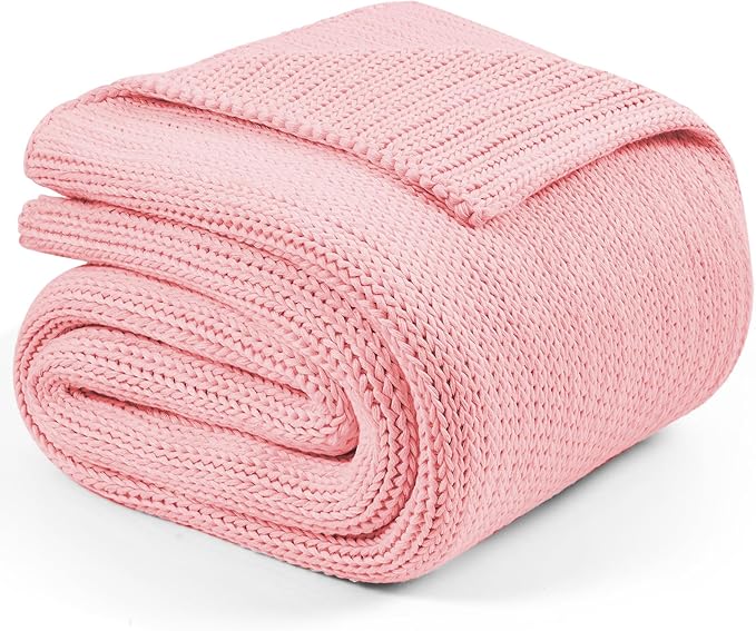 L'AGRATY Knitted Weighted Blanket - 50"x60" 10lbs Cooling Chunky Knit Heavy Blanket for Adults Braided Crochet Throw Thick Cable Yarn Knit Decorative No Beads Evenly Weighted Machine Washable
