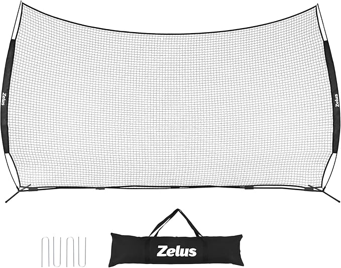 12x9ft / 16x10ft Barricade Backstop Net, Ball Sports Barrier, Practice Net for Baseball, Softball, Lacrosse, Soccer, Basketball and More