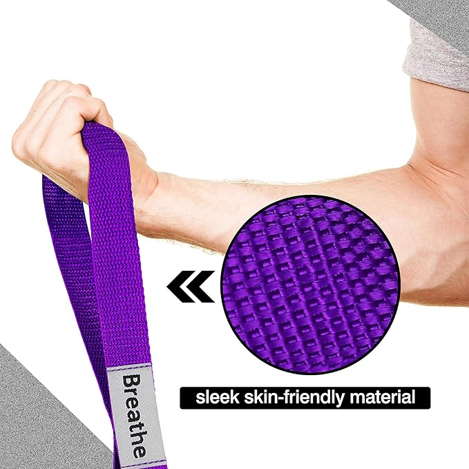 Stretching Strap Yoga Strap with 10 Loops, Non-Elastic Stretch Band for Physical Therapy, Flexibility, Exercise, Pilates, Dance & Gymnastics Workout