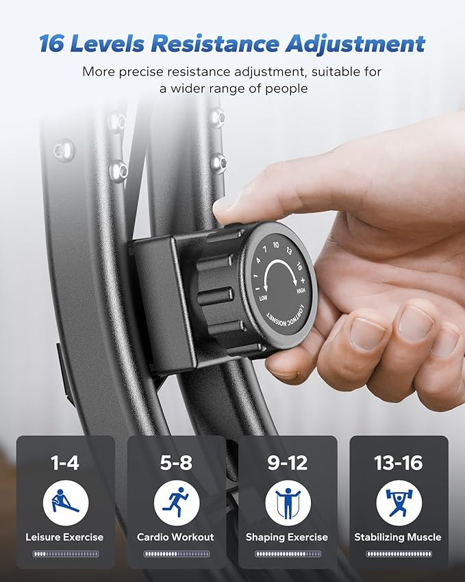 MERACH Folding Exercise Bike, Foldable Stationary Bikes for Home, 4 in 1 Upright Indoor Cycling Bike with 16-Level Magnetic Resistance, 300LBS Capacity X Bike with Exclusive APP