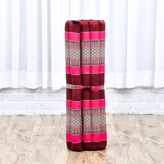 Leewadee Zabuton Seating Cushion – Square Floor Seat for Meditation Exercises, Light Yoga Mat Filled with Kapok