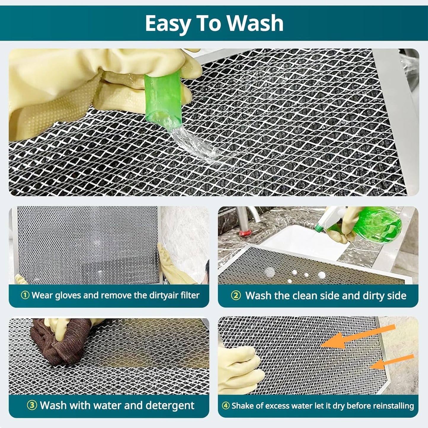 Torjim 14x25x1 Air Filter-MERV8, Washable & Reusable AC/HVAC Permanent Electrostatic Furnace Filters, Breathe Fresher, Easy Install