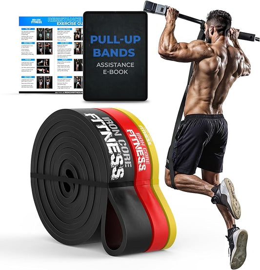 Pull Up Assistance Resistance Bands - Long Loop Power Bands for Men and Women - Strength Power Flexibility Training at Home & Gym - Ebooks & Workout Chart Included by Iron Core Fitness