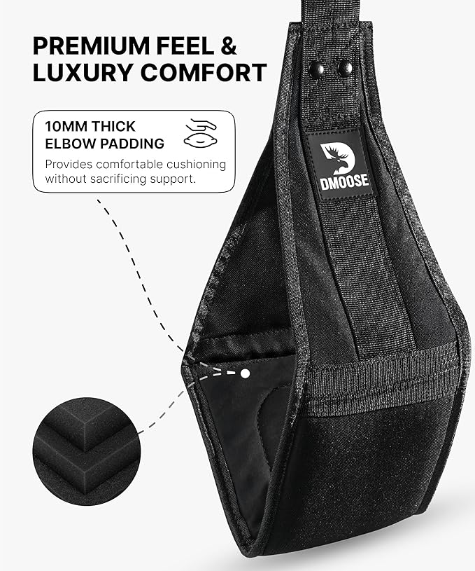 DMoose Fitness Hanging Ab Straps for Pull Up Bar & Core Strength Training - Soft Padded Exercise Straps for Ab Swing & Leg Raises, Hang Bar Strap with 2 Steel Carabiners - Abs Equipment for Home & Gym