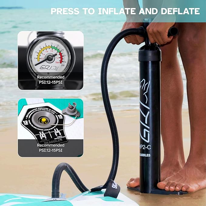 10’6’’ Portable Inflatable Stand Up Paddle Board (SUP) for Adults and Youth with Non-Slip Deck – Complete Accessories Kit, Perfect for Fishing, Yoga, Fitness & Family Fun