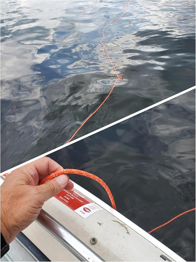 1/4 in (6mm) x 100 Ft (30Meter) Marine Floating Rope for Boating, Fishing, Rafting, Camping, Hiking, Hunting, Anchor, Mooring, Dock Lines, Kayak, Canoe, Rescuing Reflective Orange