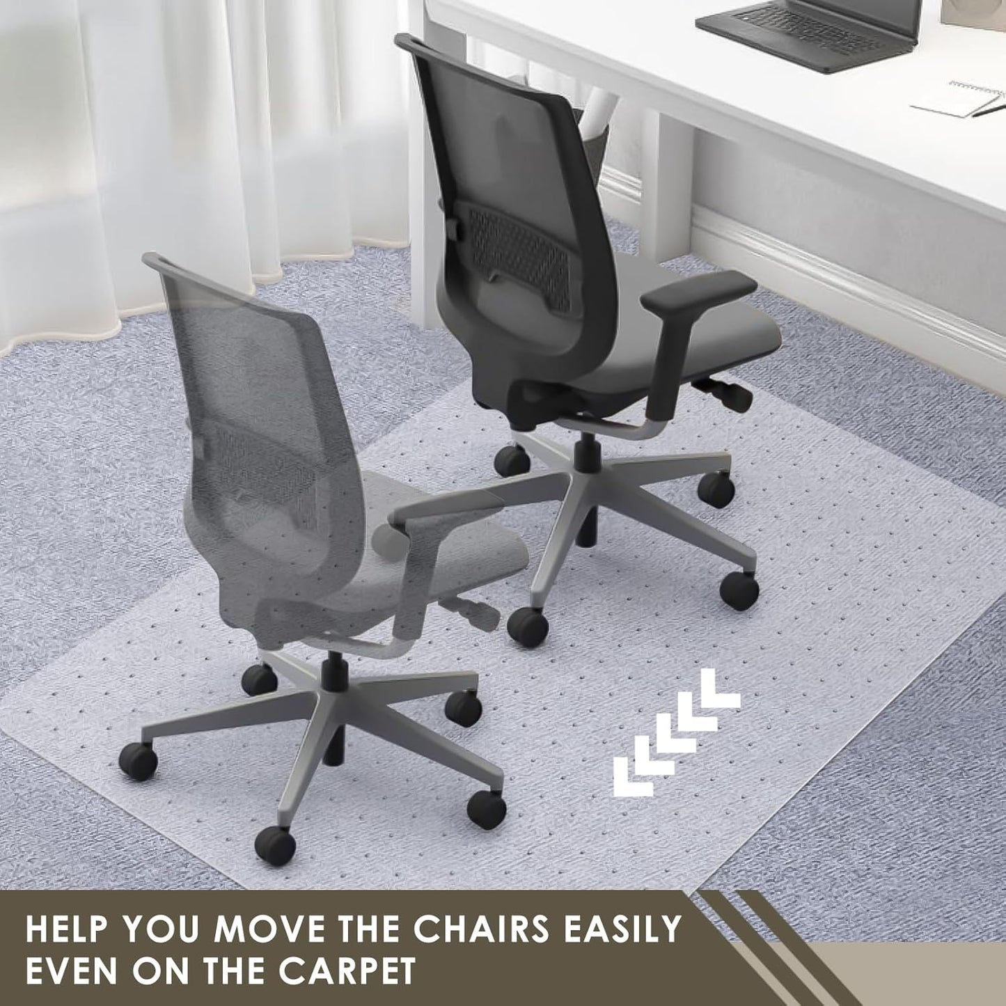 Azadx Heavy Duty Office Chair Mat for Carpet 51" x 63" Hard Material Chair Mat for Carpeted Floor Slip Resistant Carpet Protector for Home Office Easy Glide Desk Floor Mat for Office Chair on Carpets