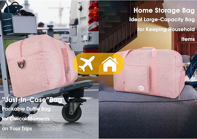WANDF Foldable Travel Duffel Bag 60-120L Duffle Carry on for Women and Men