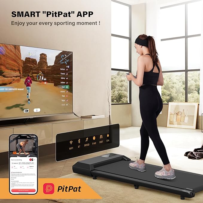 SupeRun Walking Pad, Under Desk Treadmill, 3 in 1 Portable Treadmill with Remote Control LED Display, 2.5 HP Quiet Walking Jogging Machine for Office Home Use, 300 Lbs Capacity