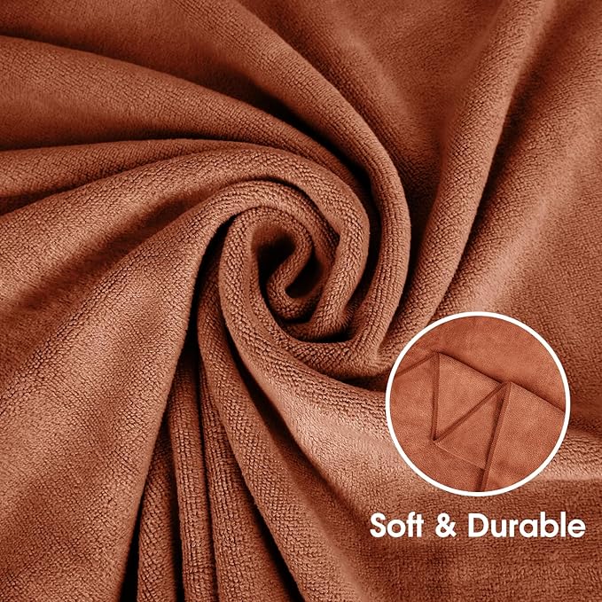 JML Microfiber Towels, Bath Towel Sets (6 Pack, 27" x 55") - Extra Absorbent, Fast Drying, Multipurpose for Bath, Swimming, Fitness, Sports, Yoga, Violet/Coffee/Blue