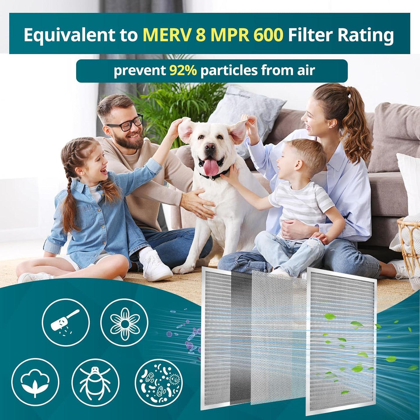 Torjim 14x25x1 Air Filter-MERV8, Washable & Reusable AC/HVAC Permanent Electrostatic Furnace Filters, Breathe Fresher, Easy Install