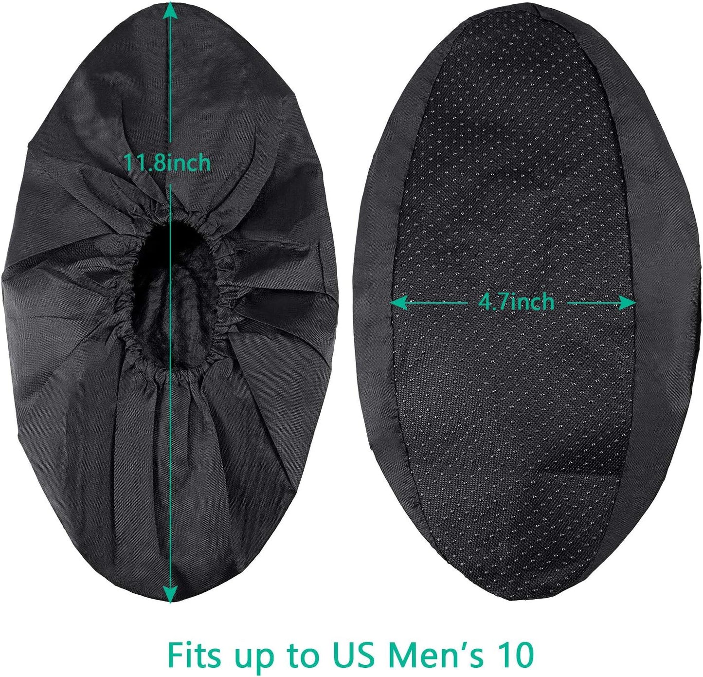 Frienda 8 Pairs Non Slip Reusable Shoe Covers Waterproof Boot Covers for Household Carpet Floor Protection Machine Washable(Large)