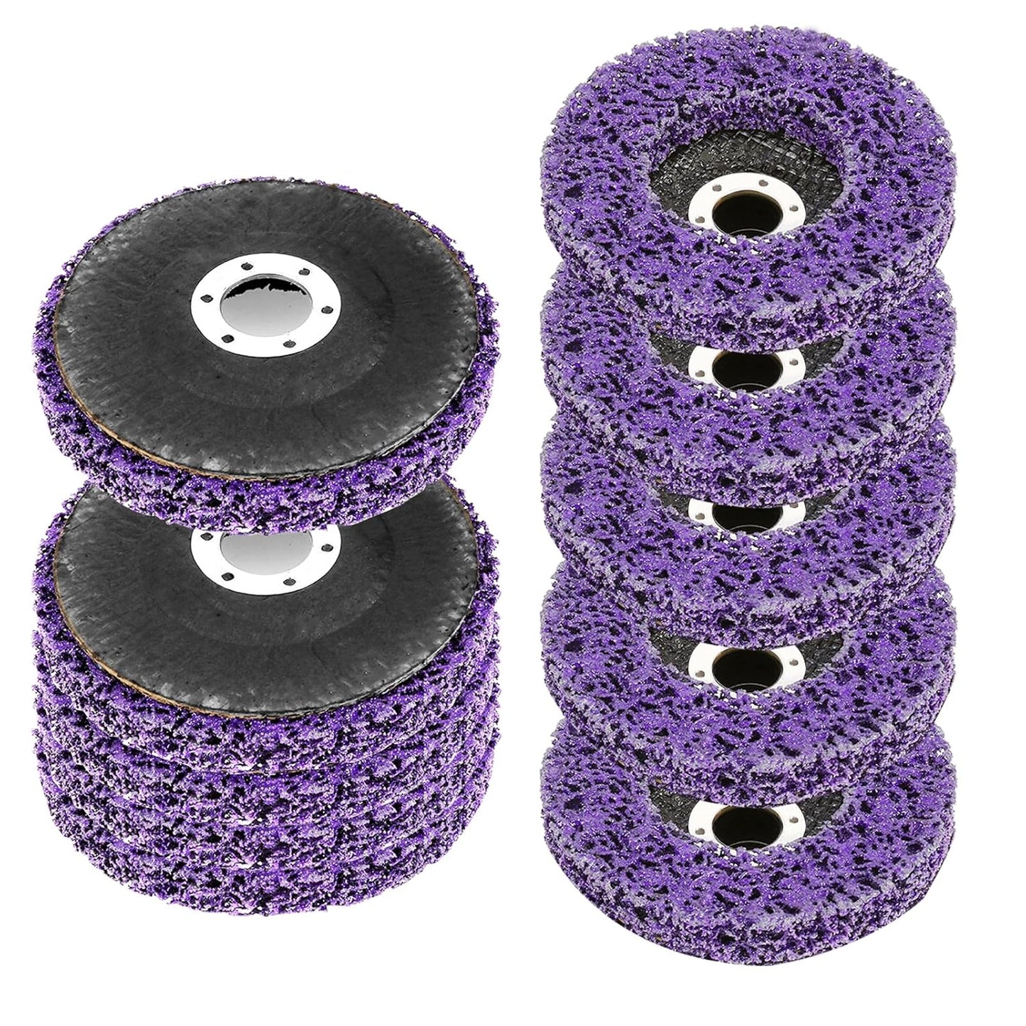 WICHEMI 10 Pack 4'' x 5/8'' Strip Discs Rust Remover Paint Stripping Wheel for Angle Grinder, Quick Abrasive Discs Rust Oxidation Surface Cleaning