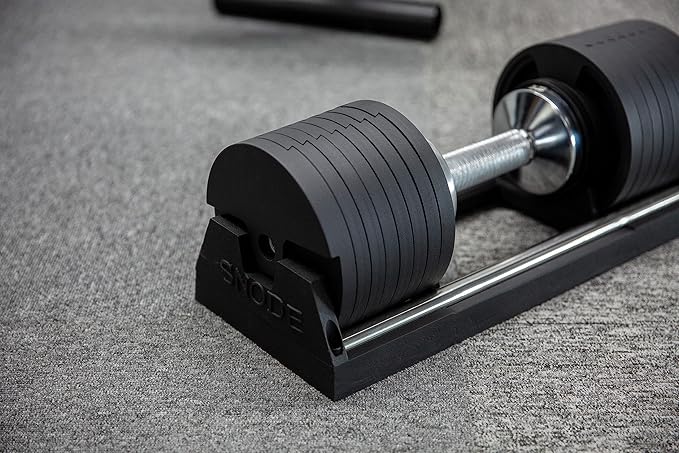 SNODE AD80 Drop Proof 80 lbs Adjustable Dumbbell Set -Adjustable Weights with Cast Iron Plates and Cradle, Knurled Handle, Fast Adjust, Compact Home Gym Equipment for Bench & Press