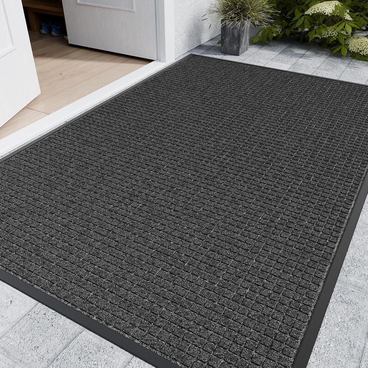 Indoor Outdoor Front Door Mats, 72" x 36" Rubber Backing Non Slip Durable Welcome Floor Mats for Patio, Garage Entrance, Stain and Fade Resistant Commercial Doormats for High Traffic
