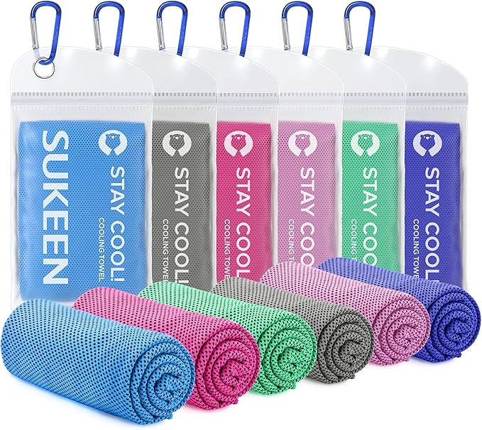 Sukeen Cooling Towel,Instant Evaporative Cooling for Sports,Yoga,Golf,Gym,Neck,Workout and More(40”x 12”)