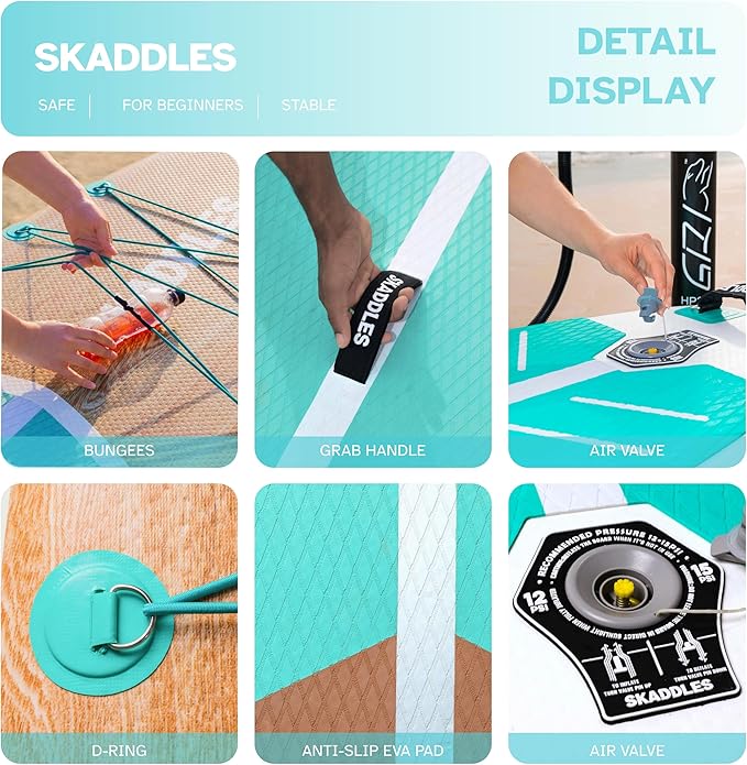 10’6’’ Portable Inflatable Stand Up Paddle Board (SUP) for Adults and Youth with Non-Slip Deck – Complete Accessories Kit, Perfect for Fishing, Yoga, Fitness & Family Fun