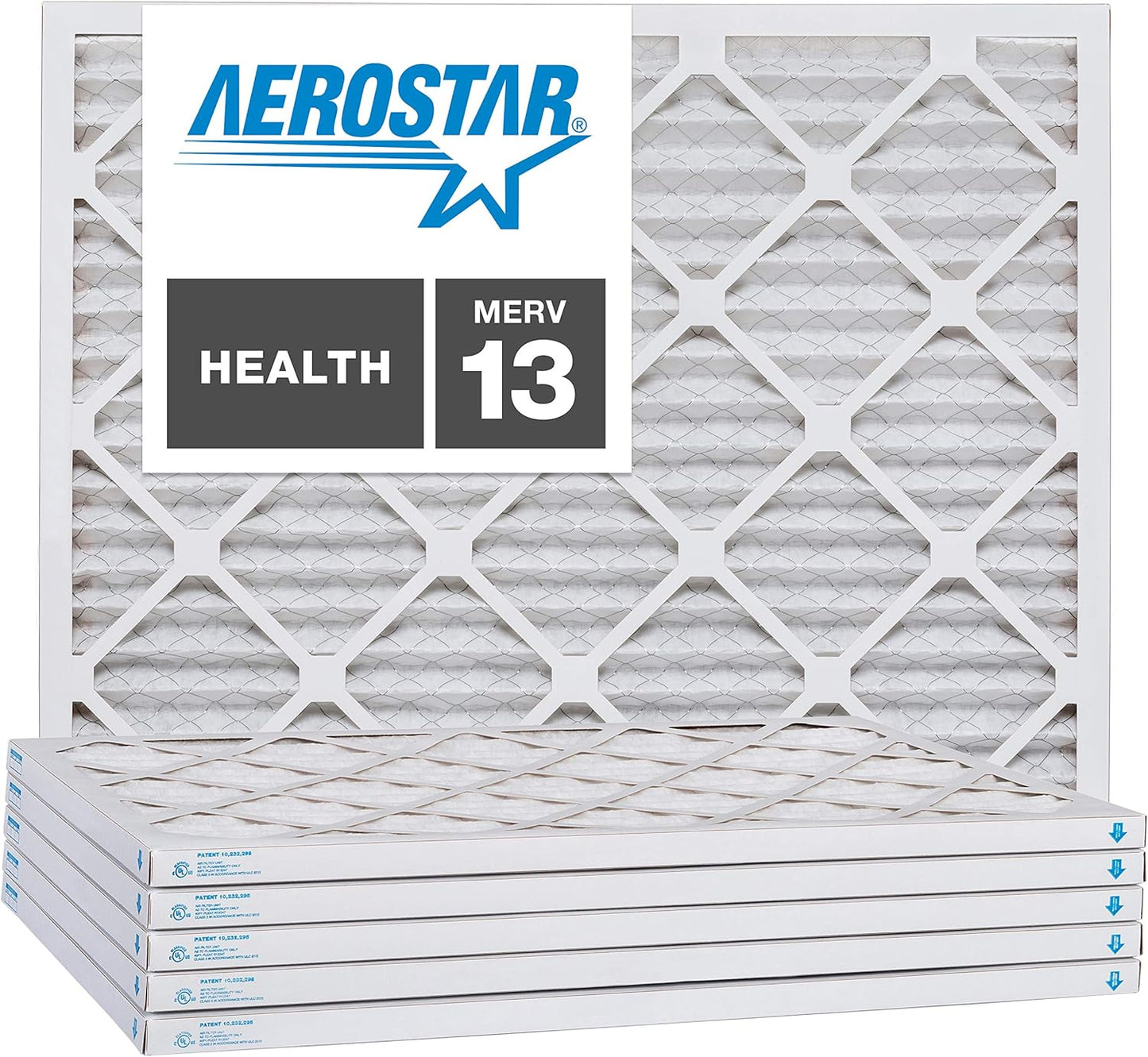 Aerostar 6x10x1 MERV 13, Pleated Air Filter, 6x10x1, Box of 6, Made in the USA