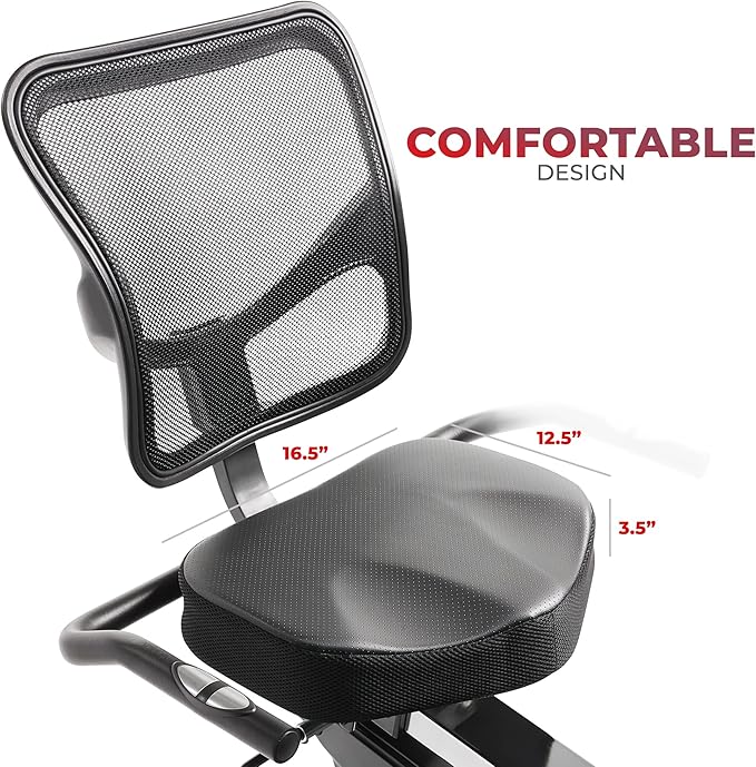 Sunny Health & Fitness Programmable 16 Levels Electro-Magnetic Resistance Recumbent Exercise Bike with 24 Pre-Build Workouts and 300 lbs Weight, Free SunnyFit App Connection for Guided Home Training