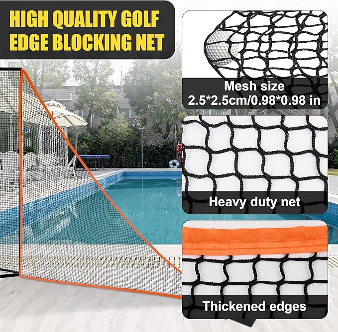 1/2PCS Golf Shank Net Attachment for Golf Hitting Nets with Sandbag, 7 * 7FT/7 * 10FT Golf Barrier Side Net,Golf Practice Hitting Net Barrier Net for Golf, Baseball, Hockey, Soccer (Black/Red