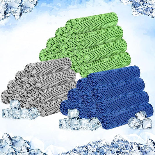 Hosuly 30 Pack Cooling Towels, 40"x12" Ice Breathable Soft Chilly Sweat Rag Microfiber Workout Rags for Gym Cooling Towels for Neck and Face for Yoga Golf Sport Running