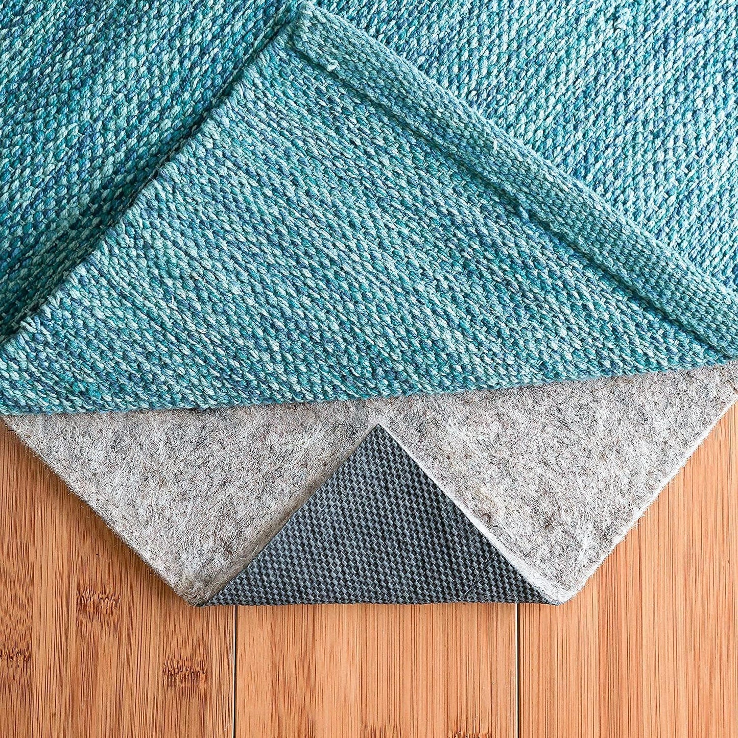 RUGPADUSA - Dual Surface - 6' Square - 1/4" Thick - Felt + Rubber - Non-Slip Backing Rug Pad - Safe for All Floors
