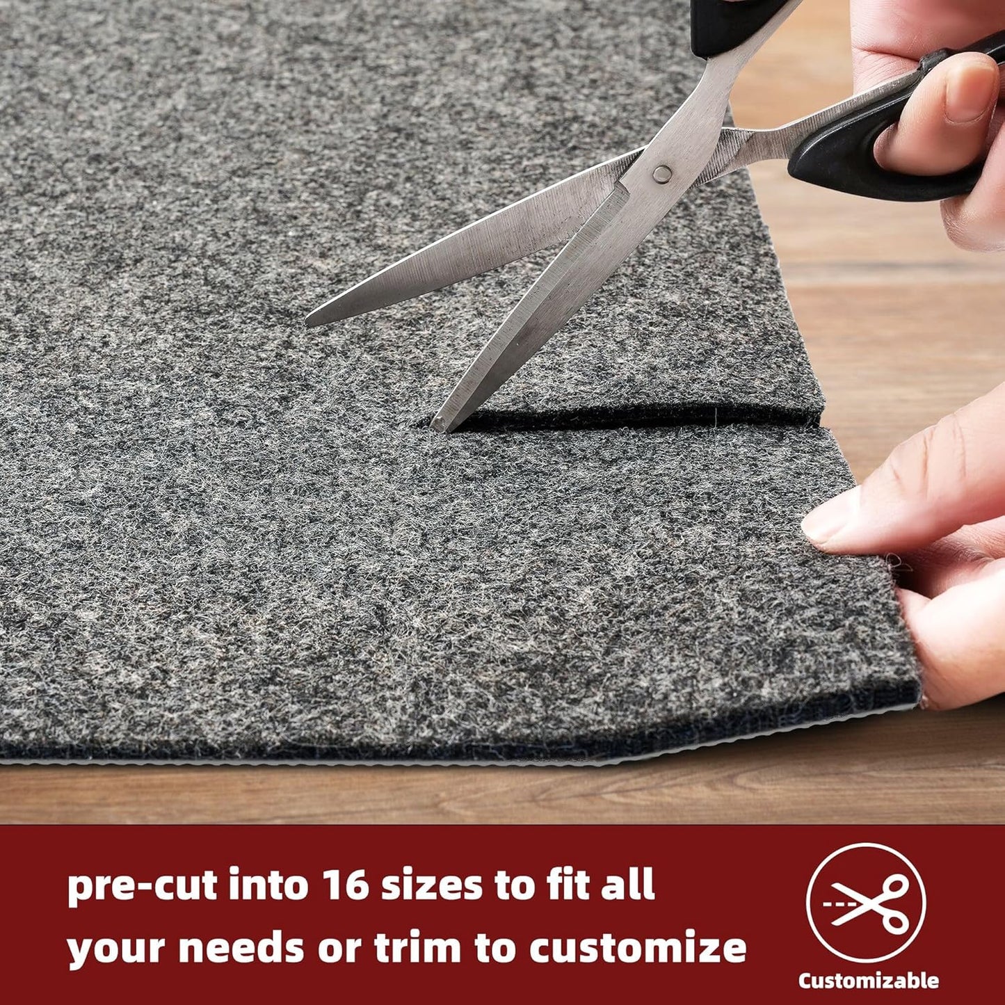BAGAIL Felt and Natural Rubber Backing Rug Pads 1/8” Thick, 4 x 6 Ft Non Slip Rug Gripper Keep Rugs in Place, Under Area Rug Protective Cushioned Pads, Carpet Runners, Hardwood Floors Protection
