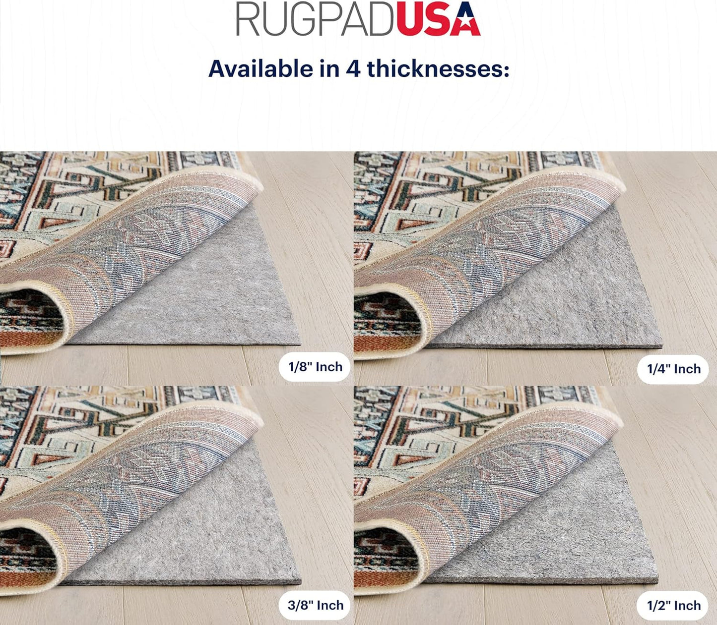 RUGPADUSA - Dual Surface - 2'6" x 7' - 3/8" Thick - Felt + Rubber - Enhanced Non-Slip Rug Pad - Adds Comfort and Protection - for Hard Surface Floors