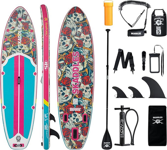 10’6’’ Portable Inflatable Stand Up Paddle Board (SUP) for Adults and Youth with Non-Slip Deck – Complete Accessories Kit, Perfect for Fishing, Yoga, Fitness & Family Fun