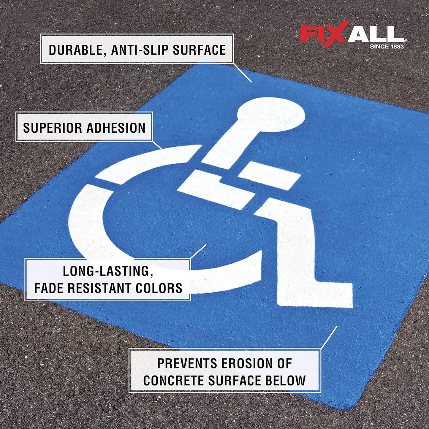 FIXALL Skid Grip Anti-Slip Coating, 1 Gallon, Jet, Exceeds ADA Standards, Ideal for Safety Areas, Slip-Resistant Pavement, Cement & Concrete Paint