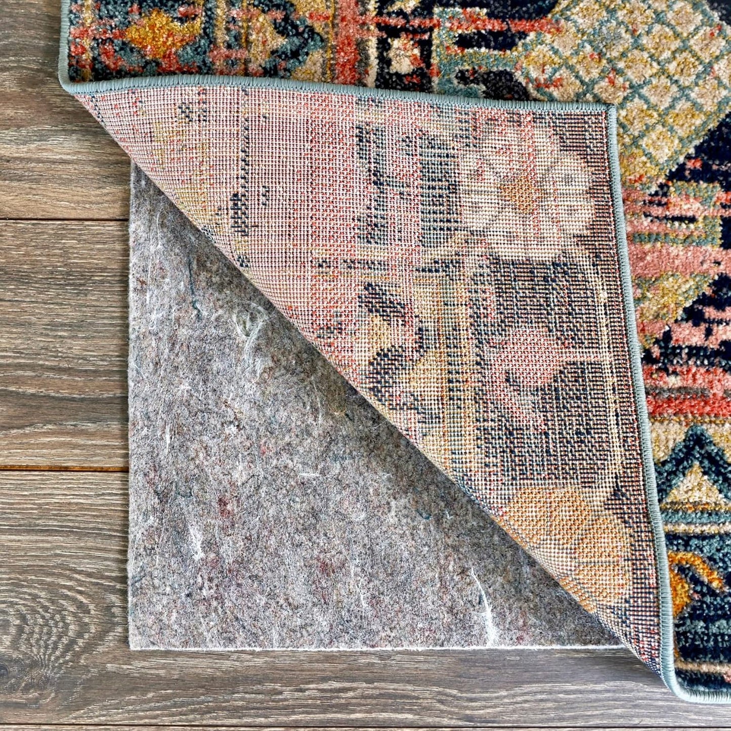 RUGPADUSA - Dual Surface - 11'x14' - 1/8" Thick - Felt + Rubber - Non-Slip Backing Rug Pad - Adds Low-Profile Comfort and Protection