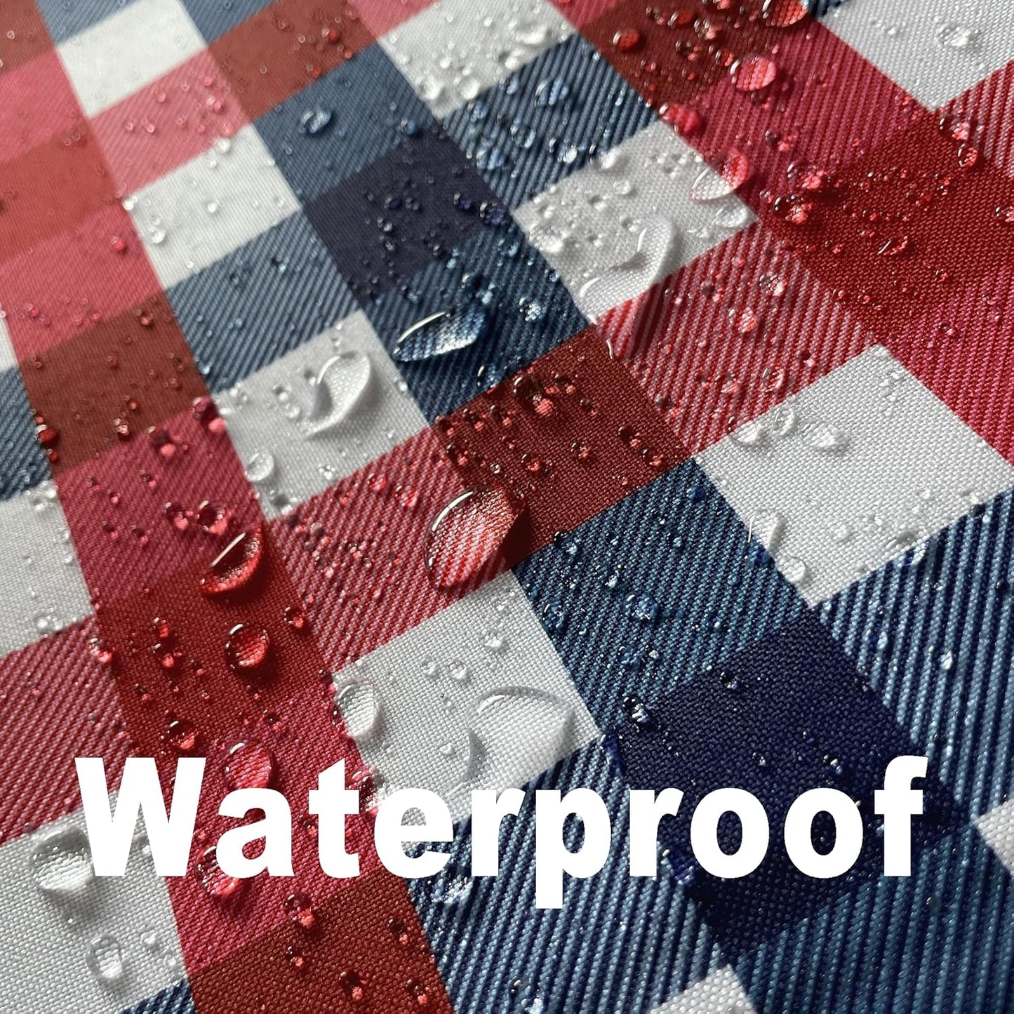 Waterproof Plaid Tablecloth Fabric - Square 58x58 Inch Classic Gingham Checker Table Cloth for Indoor/Outdoor Use - Buffalo Table Cover for Picnics, BBQs, and Parties
