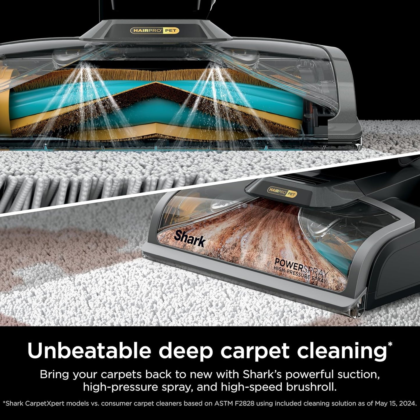 Shark CarpetXpert HairPro with StainStriker Upright Carpet, Area Rug & Upholstery Cleaner, Perfect for Pets & Hair Removal, Carpet Shampooer, 5 Cleaning Tools, Pet Cleaning Solution, Navy, EX304
