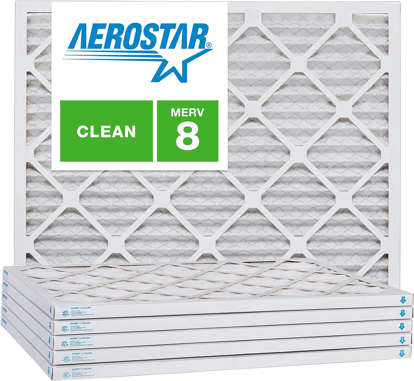 Aerostar 14x22x1 MERV 8, Pleated Air Filter, 14x22x1, Box of 6, Made in the USA