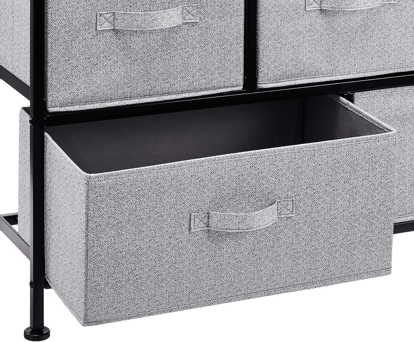 Amazon Basics Extra Wide Fabric 5-Drawer Storage Organizer Unit for Closet, Black